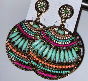 VINTAGE BIG BOHO DROP EARRING