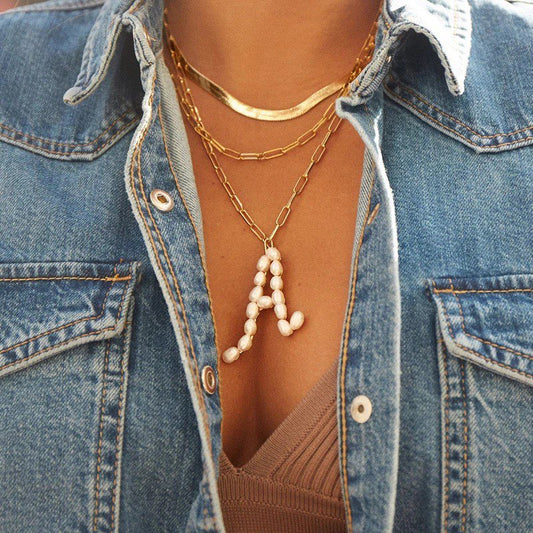 PEARL LETTER NECKLACE